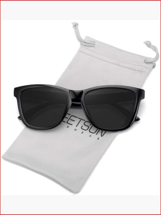 Polarized Sunglasses with UV Protection Retro Square Frame 54mm Lens